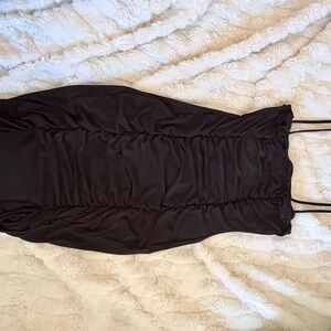Elegant Black Ruched Dress